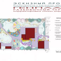 Проект сада 15 соток - разбивочный чертеж по садовым дорожкам